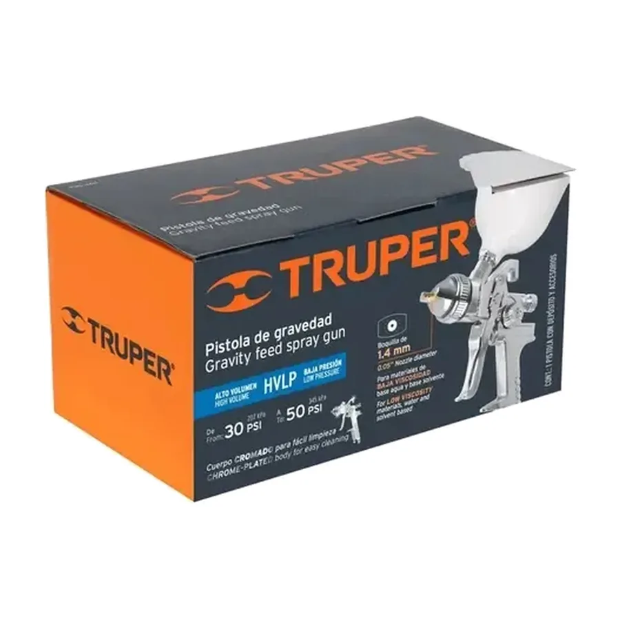 Pistola de Gravedad HVLP Truper 500 ml Boquilla 1,4 mm